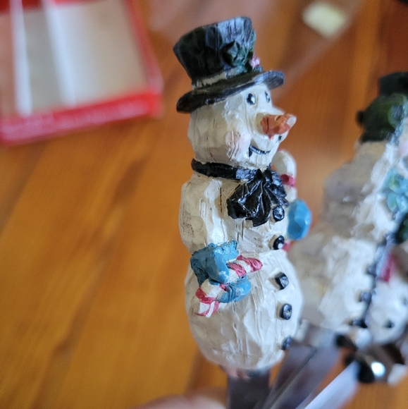 ❤️🩷❤️Set of 4 stainless holiday snowman snowmen spreaders hosting - Picture 8 of 8